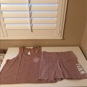 Victoria’s Secret PINK bike short and tank top set XLarge